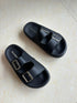 Casual Outdoor Double Buckle Strap Platform Sliders